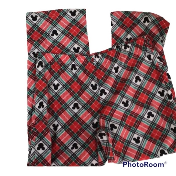 Disney Mickey Mouse pj pants fleece red white and black SZ Large. - Picture 1 of 10